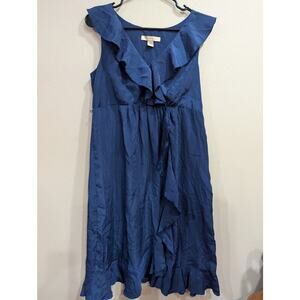 Pretty sleeveless ruffled blue dress by Johnathan Martin size M